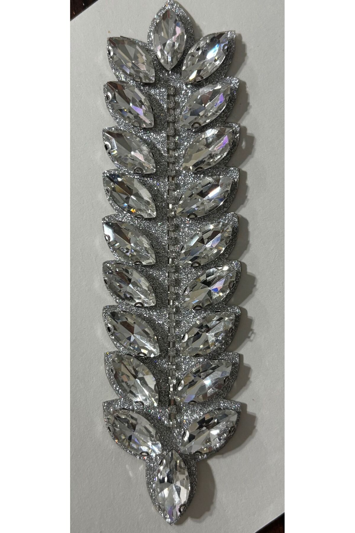 Ütüyle Yapışan Parlak Taşlı Aplik Kristal Taşlı Ayakkabı, Çanta Ve Kıyafet Aksesuarı 15X4 cm