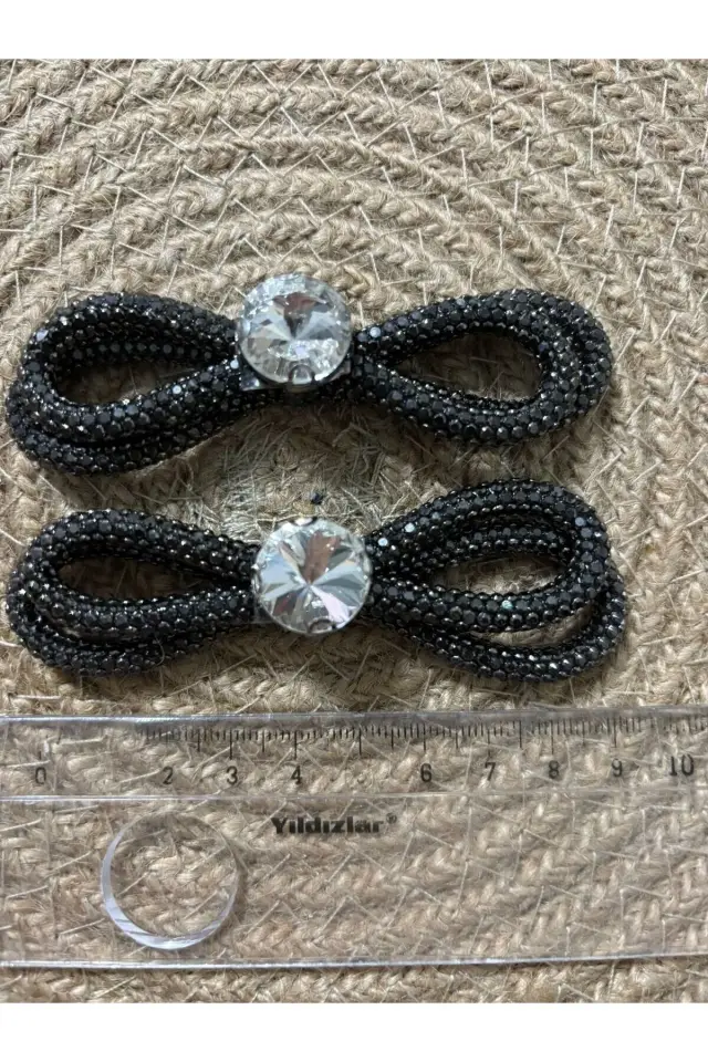 Ayakkabı Taşı-Tokası Fiyonklu Antrasit Renk ( ÇİFT OLARAK GÖNDERİLECEKTİR.) Ayakkabı aksesuarı