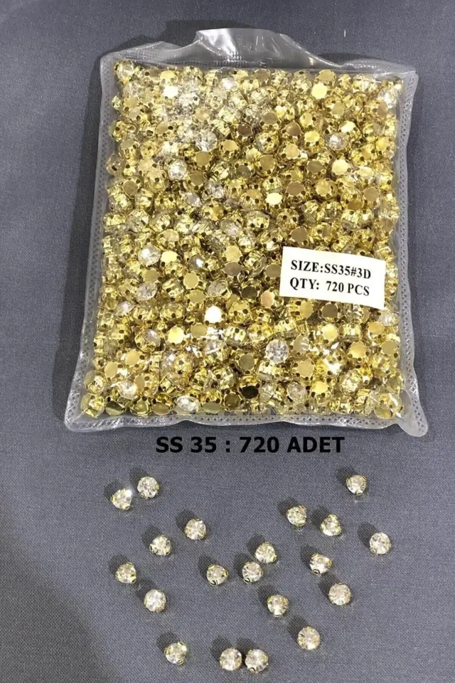 Sarı Metal Kasalı Dikme Beyoğlu Taşı (1 Paket) Ss 35 720 Adet