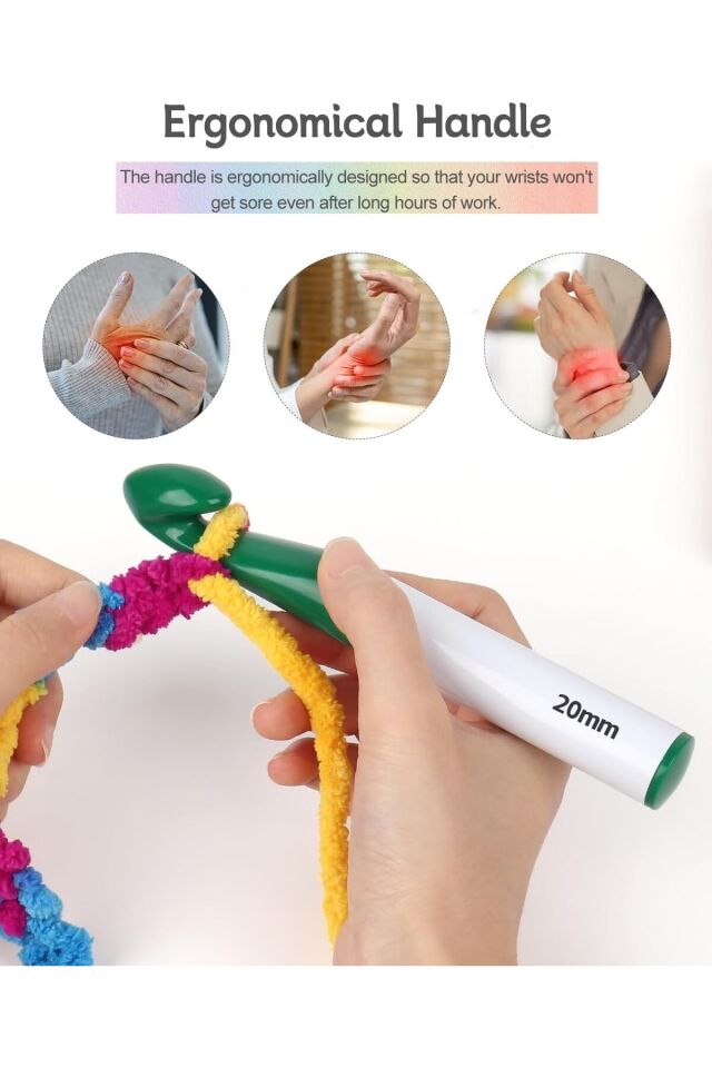 Büyük Tığ İşi Kanca Seti, 6 Adet Plastik Tığ Seti