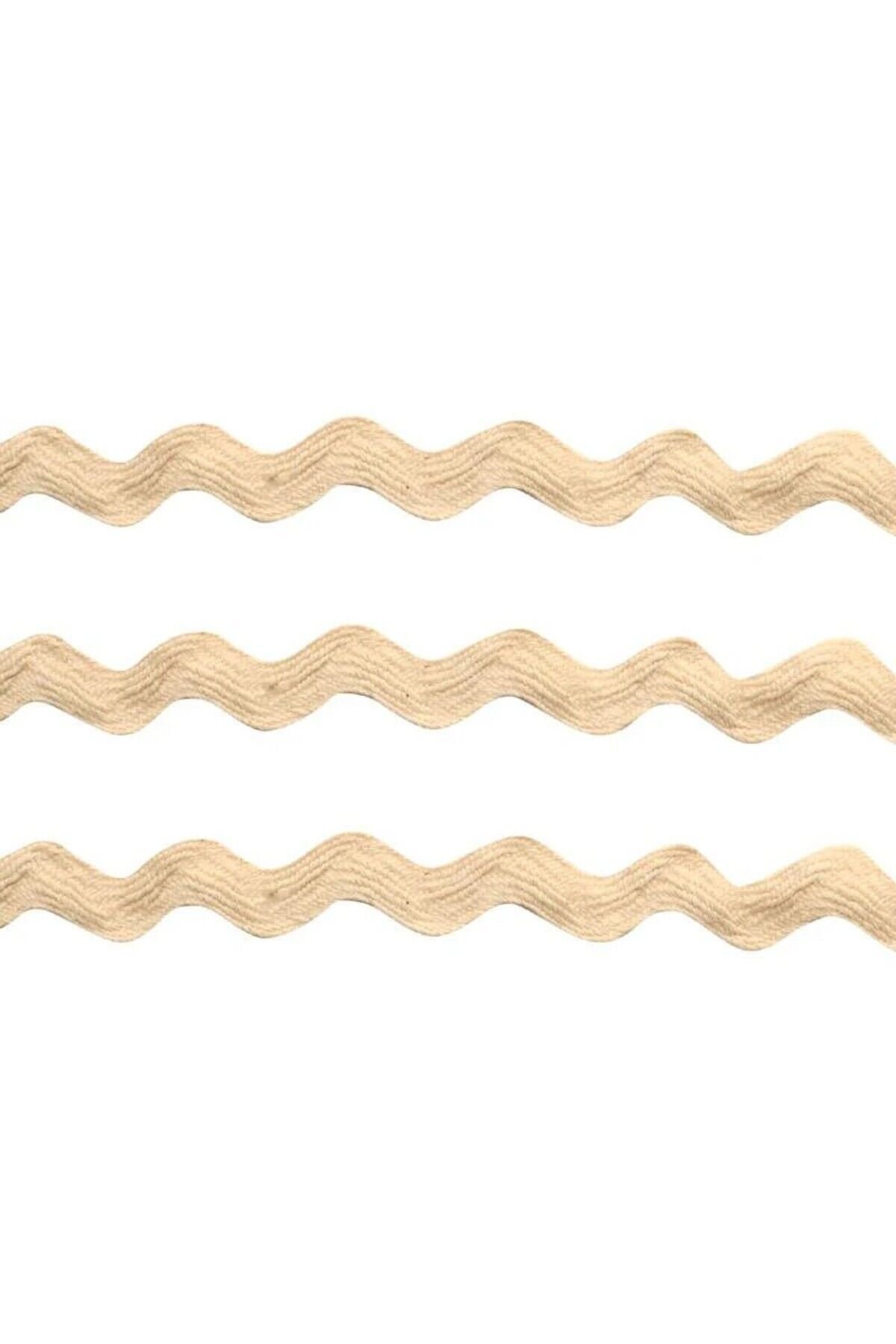Dekoratif Şerit Aksesuar Krem Rengi Detaylı Zigzak Su Taşı Paketleme Süsleme Kenar Süsü Için 5 Metre