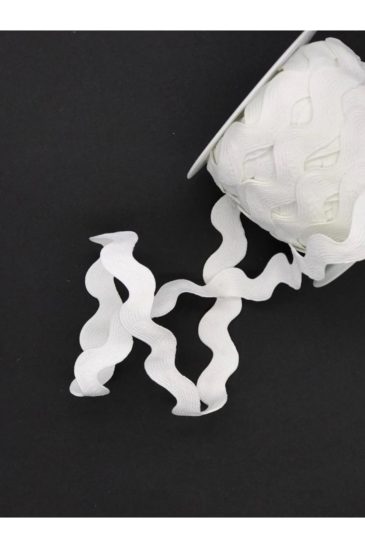 Dekoratif Şerit Aksesuar Beyaz Detaylı Zigzak Su Taşı Paketleme Süsleme Kenar Süsü Için 5 Metre