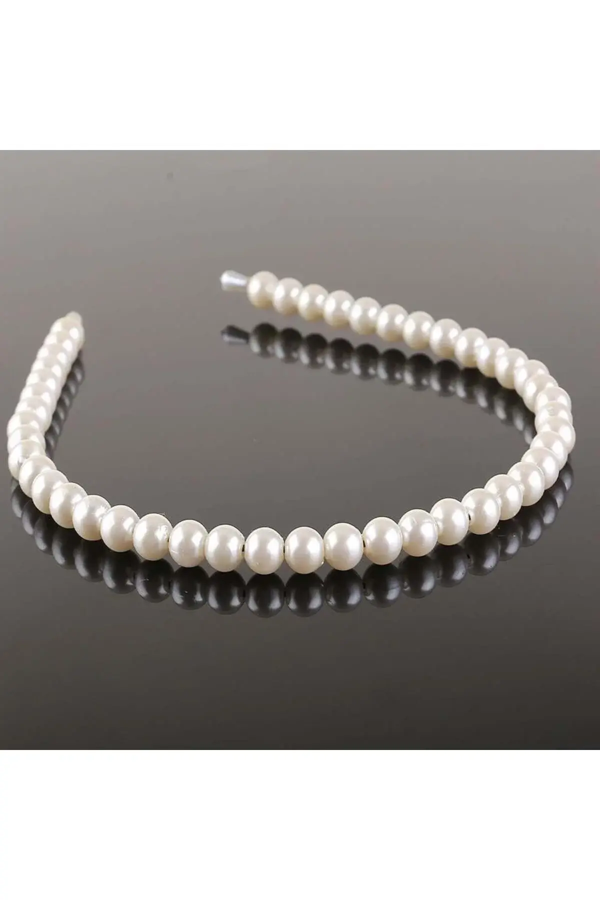 Kadın Beyaz İncili Taç İnci Şık Taç