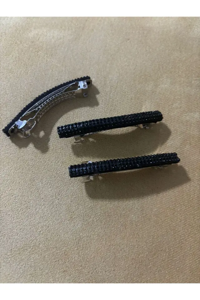 Seyran Tokası Kristal Toka Işıltılı Toka Otomatik Toka 3'lü Set Toka Şık Toka Taşlı Toka