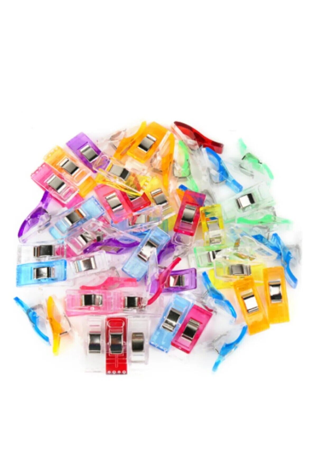 Dikiş Nakış Kumaş Kağıt Maşası Plastik Klips Tutucu Mandal Orta Boy (3 cm x1,5 cm) 15 Adet