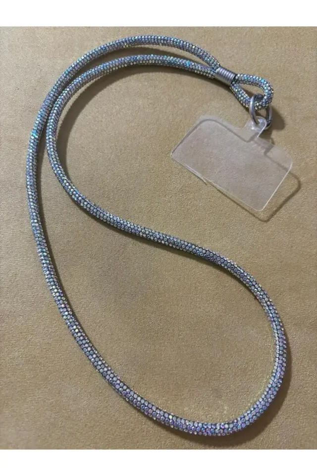 Bütün Telefonlara Uyumlu Kristal Taşlı Janjanlı Uzun Boyun Askısı