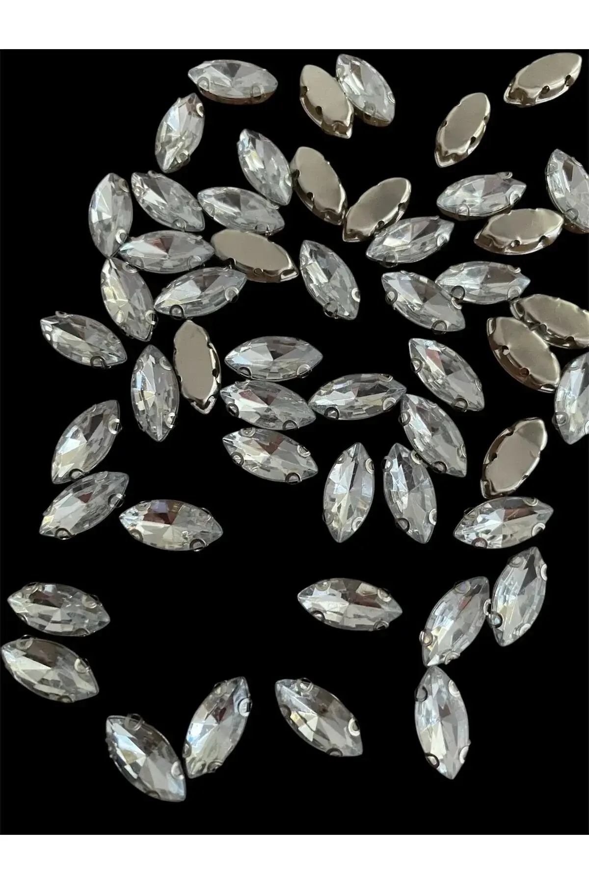 7*15mm Mekik Kristal Dikme Kasalı Taş (100 ADET)