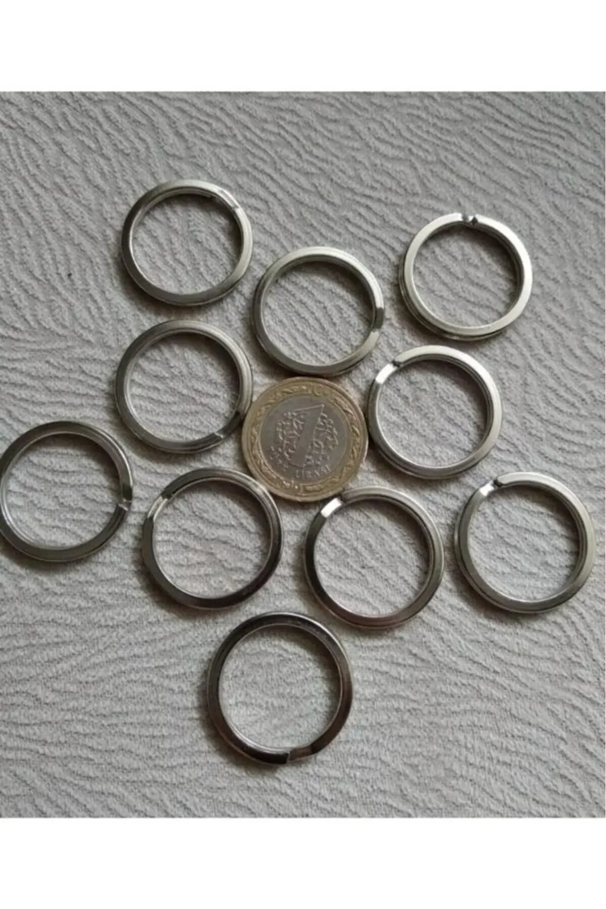 BEİLYS 100 Adet 28 Mm Yassı Anahtarlık Halkası