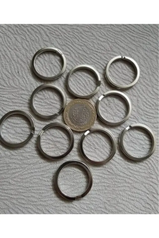 BEİLYS 100 Adet 28 Mm Yassı Anahtarlık Halkası