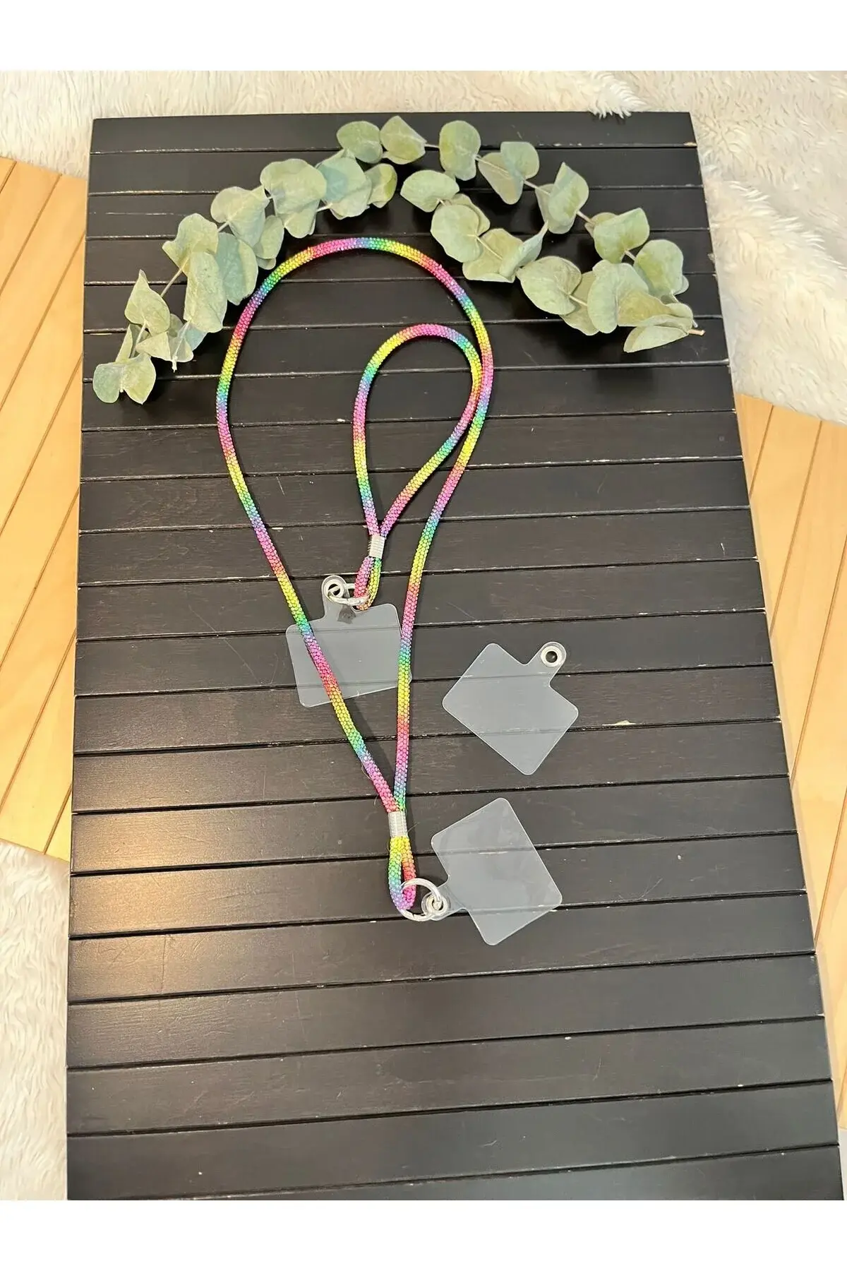 Renkli Taşlı Şık Telefon Bilek Ve Boyun Askısı Telefon Askı Takim 1 Yedek Aparat Hediyeli