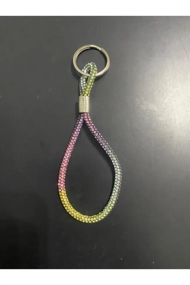 Renkli Taşlı Işıl Işıl Parlayan Anahtarlık Araba Ev Anahtarlığı