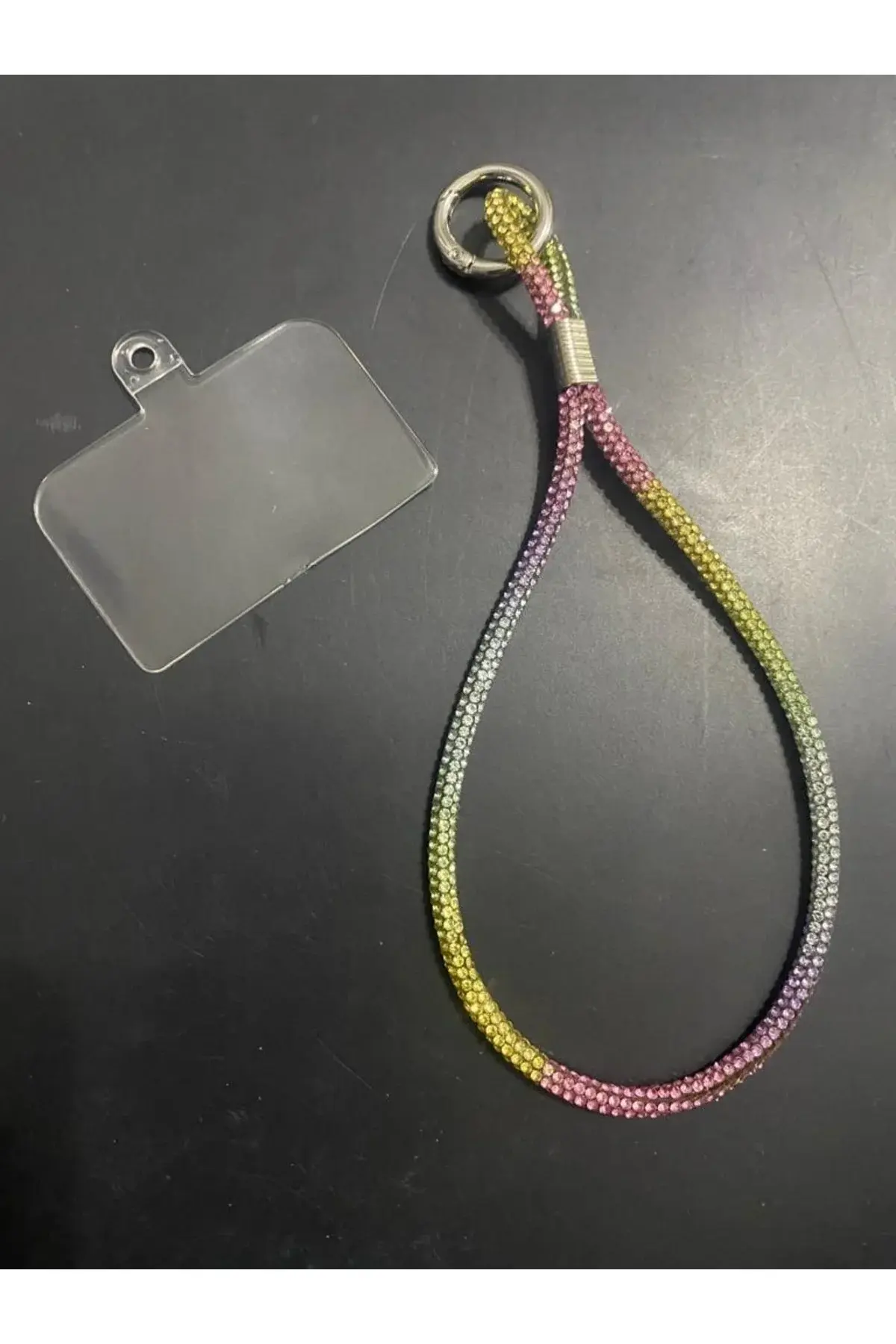 Taşlı Renkli Janjanlı Telefon Bilek Askısı Kristal Taşlı Bilek Telefon Askı