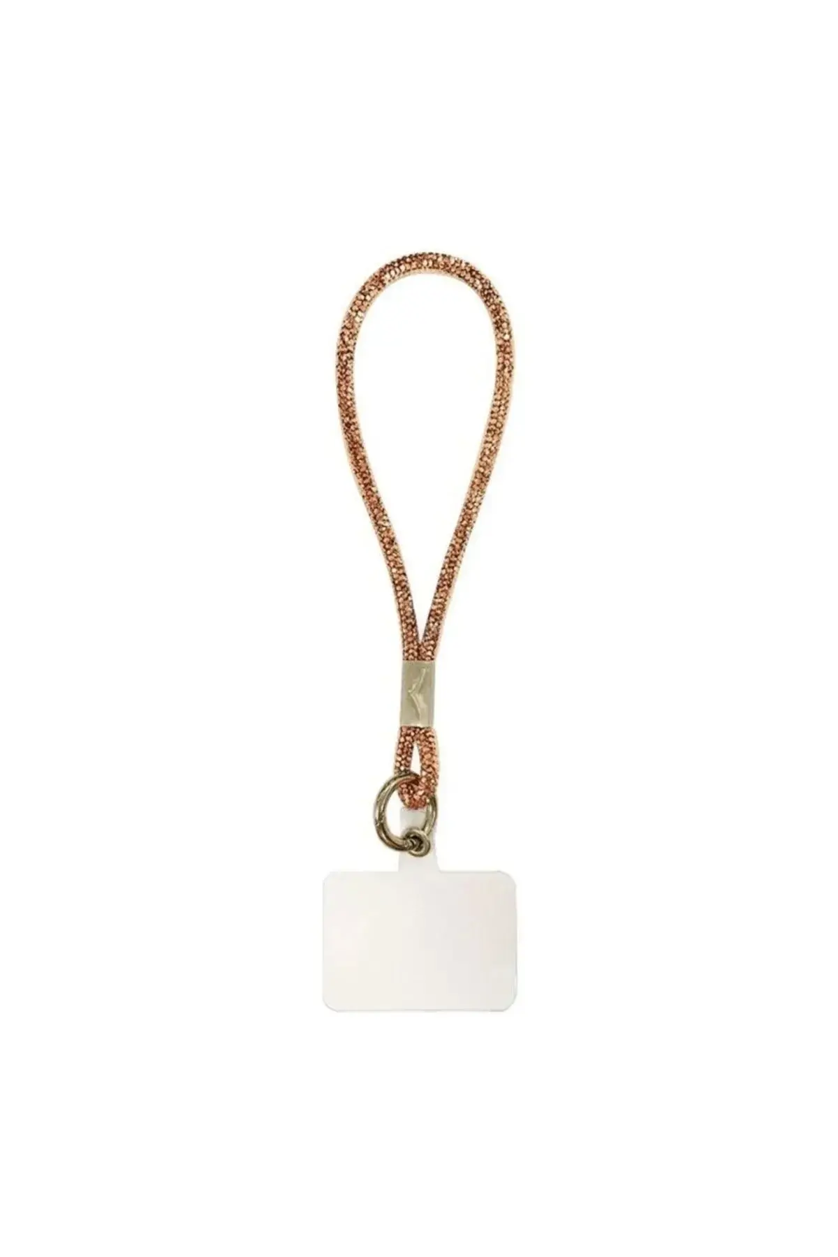 Taşlı Janjanlı Telefon Bilek Askısı Gold