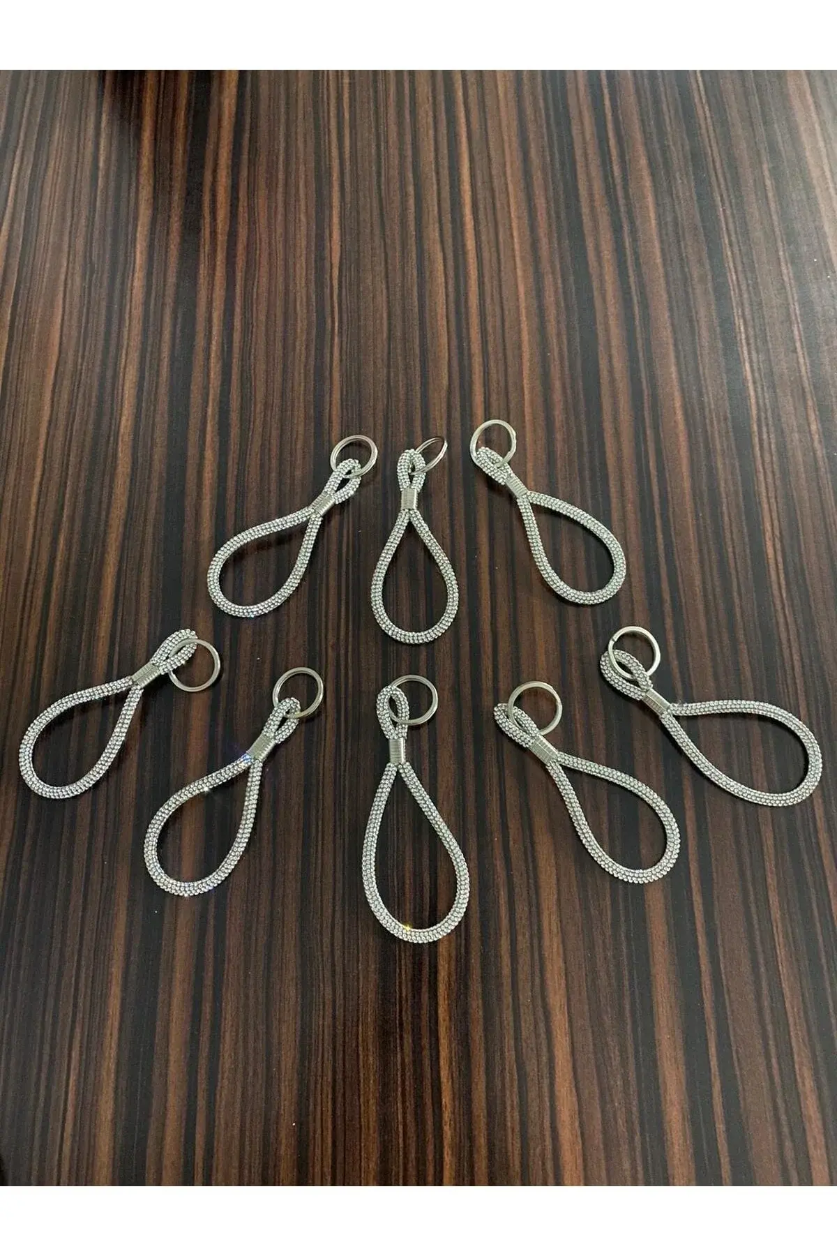 Taşlı Parlak Hediye Anahtarlık Makrome Söz Nişan Kına Düğün Bebek Hediyelik 25 Adet