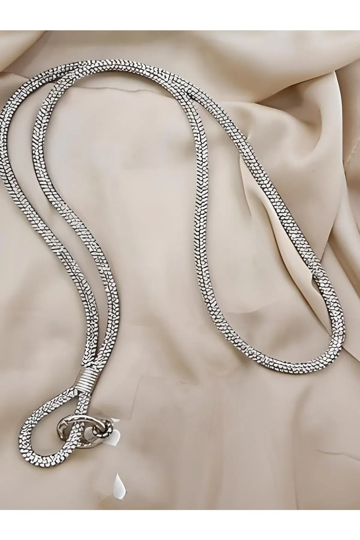 Taşlı Parlak Silver Telefon Boyun Askı Ipi