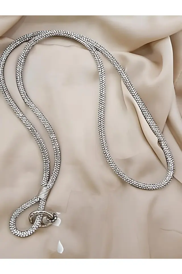 Taşlı Parlak Silver Telefon Boyun Askı Ipi