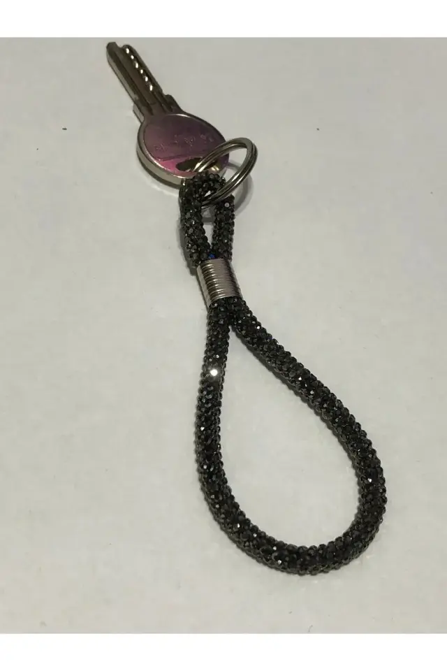 Taşlı Işıl Işıl Parlayan Antrasit Anahtarlık Araba Ev Anahtarlığı