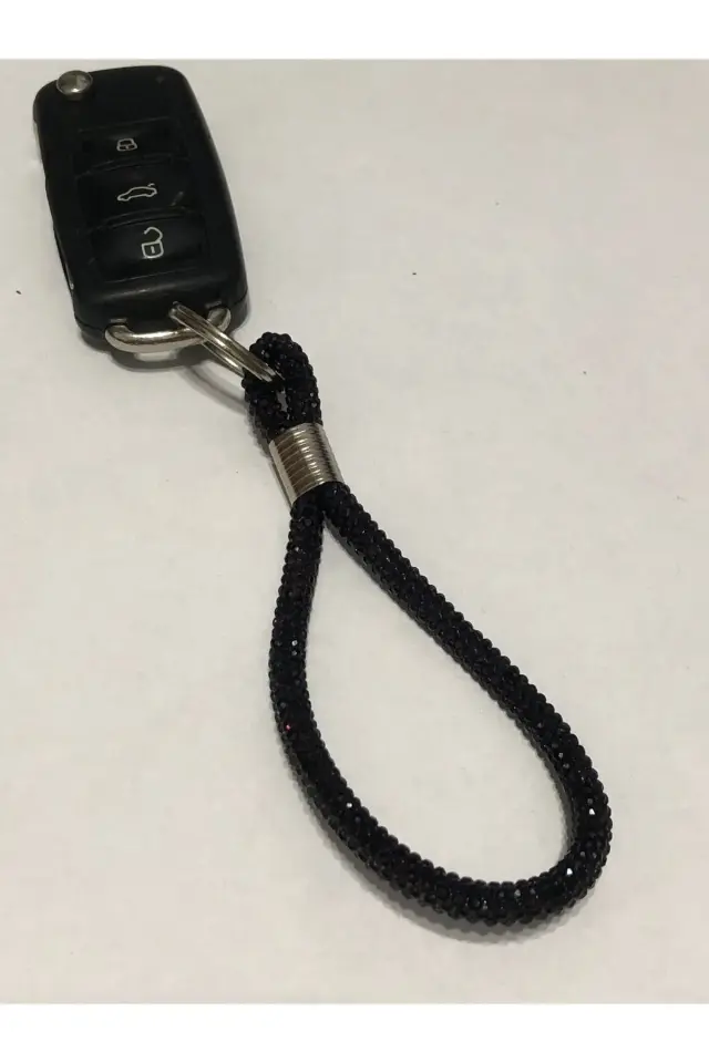 Taşlı Işıl Işıl Parlayan Siyah Anahtarlık Araba Ev Anahtarlığı