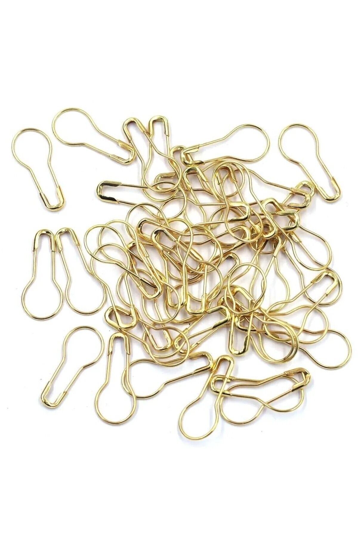 100 Adet Gold Çengelli İğne Ampul Tip Etiket Iğnesi 2 Cm Armut Çengelli İğne