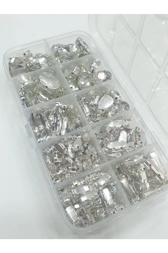 Karışık Şekilli Kristal Dikme Kasalı Taş Seti (214 Adet)