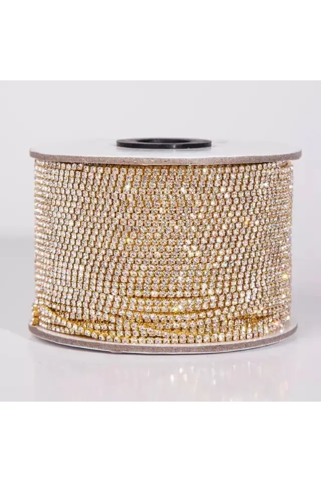 Kristal Taşlı Zincir Metal Yuvalı (SS16) Gold – Boncuk – Boncuk – Boncuk