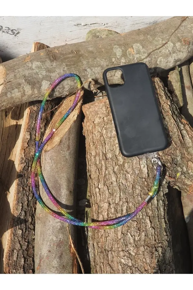 Taşlı Telefon Boyun Askısı