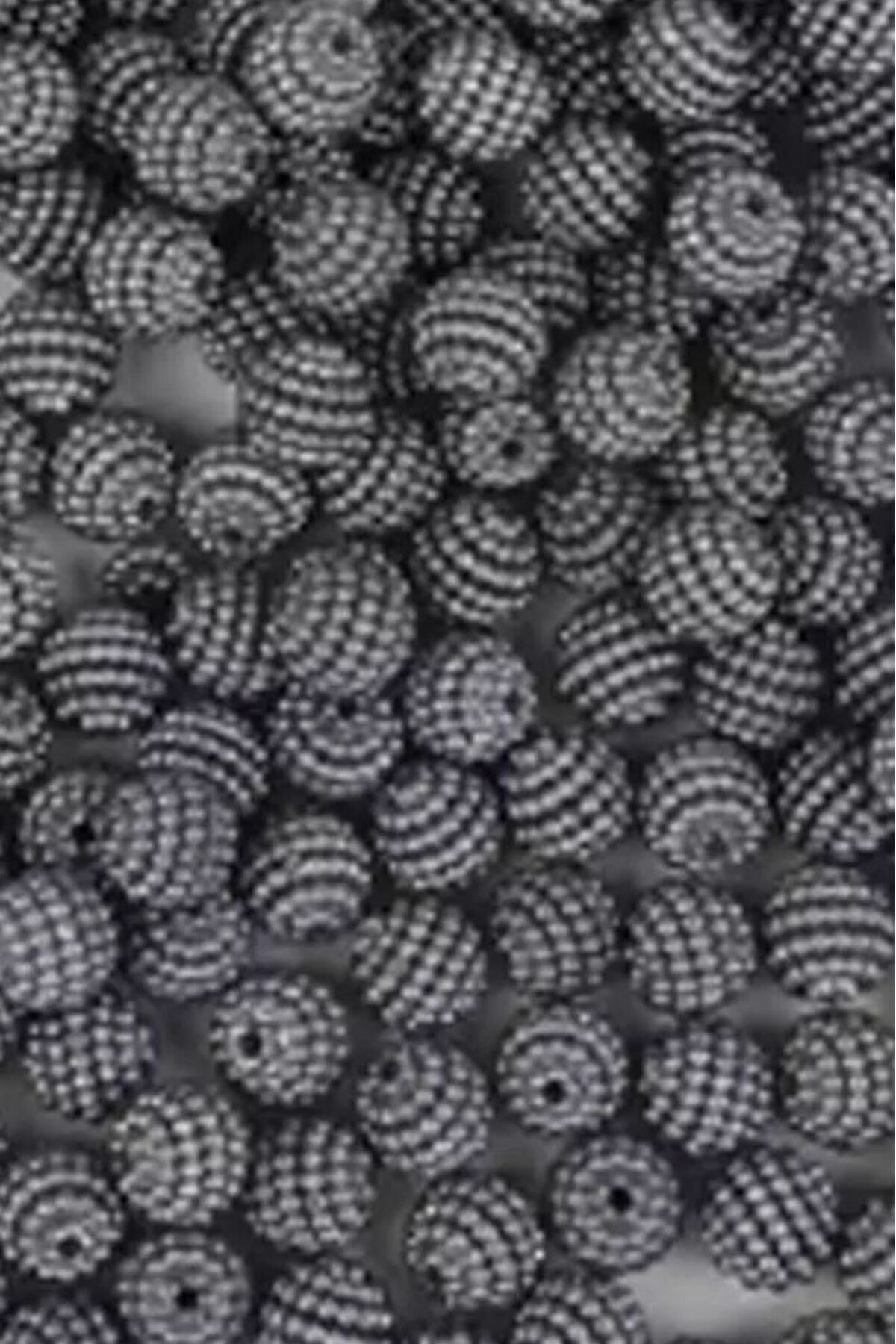 100 Gr 14mm Gri Parçalı Böğürtlen inci Boncuk Takı Yapım Boncuğu (100 Adet)