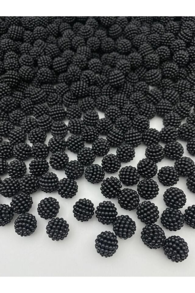 100gr Siyah Renk 14mm Parçalı Böğürtlen Model inci Boncuk takı Boncuğu (100 Adet)