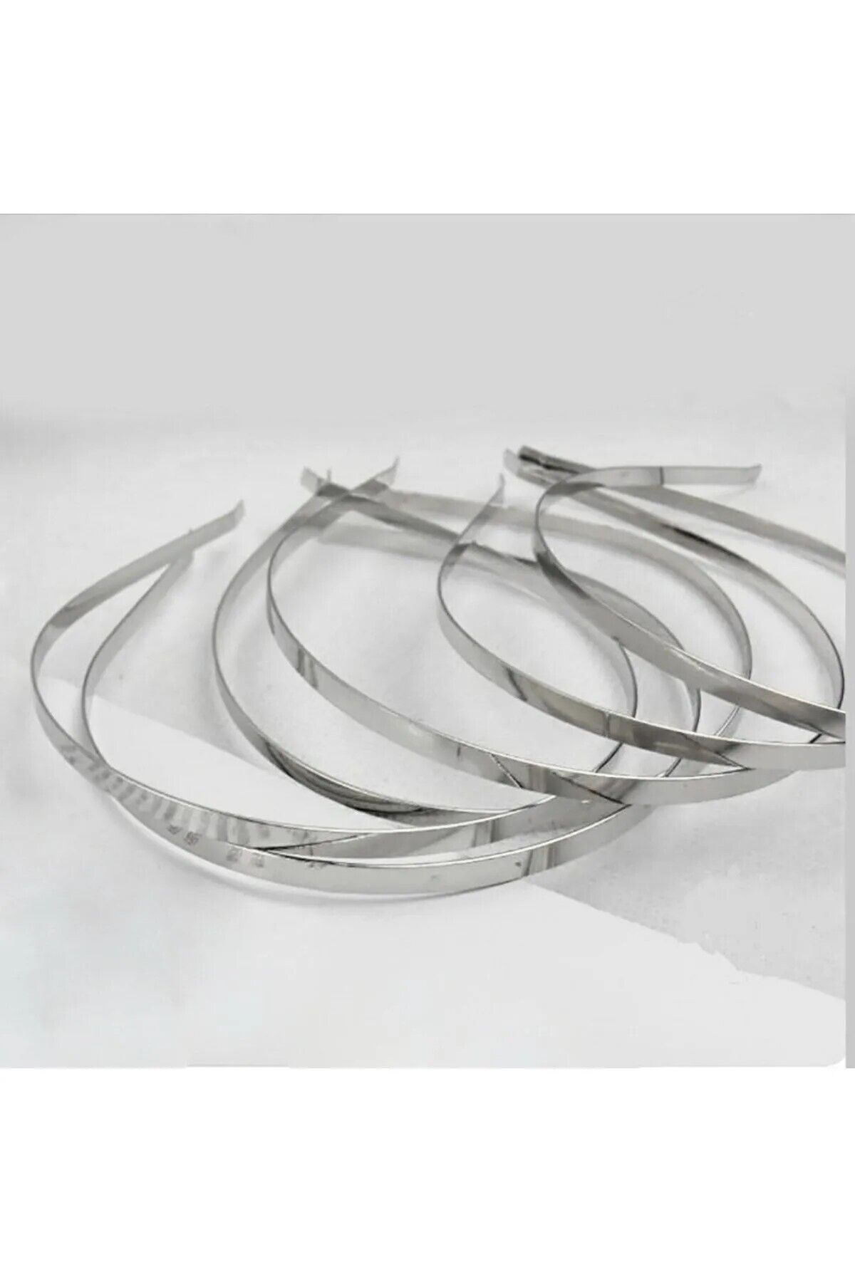 Demir Taç 12 Adet Gümüş Metal Tel Taç Gümüş Boş Taç 5 Mm