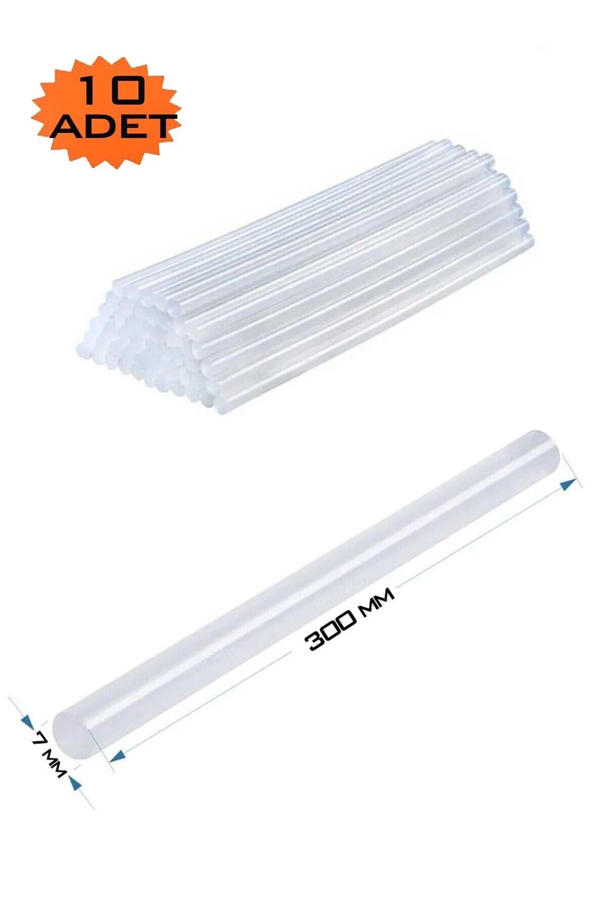 Sıcak Silikon Tabancası Mumu İnce 10 Adet Slikon Tabanca İçi İnce Çubuk Silicone Tabanca Ucu Yedeği