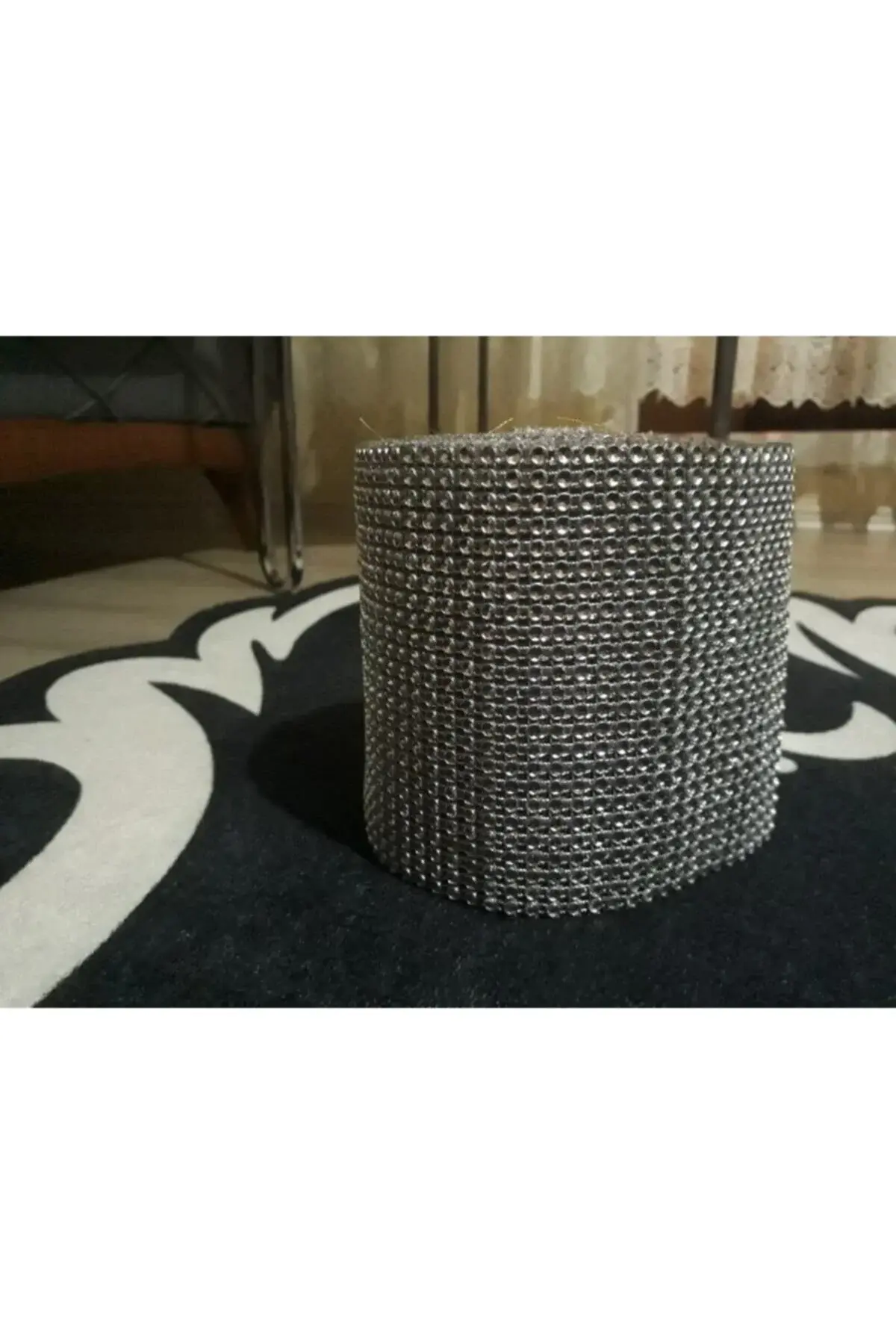 Harika Süs Malzemesi Gofret Tam 1 Top Gümüş Metalik Gri 24 Sıra Taş 24lü Içi Boş Plastik Taş Çeşidi