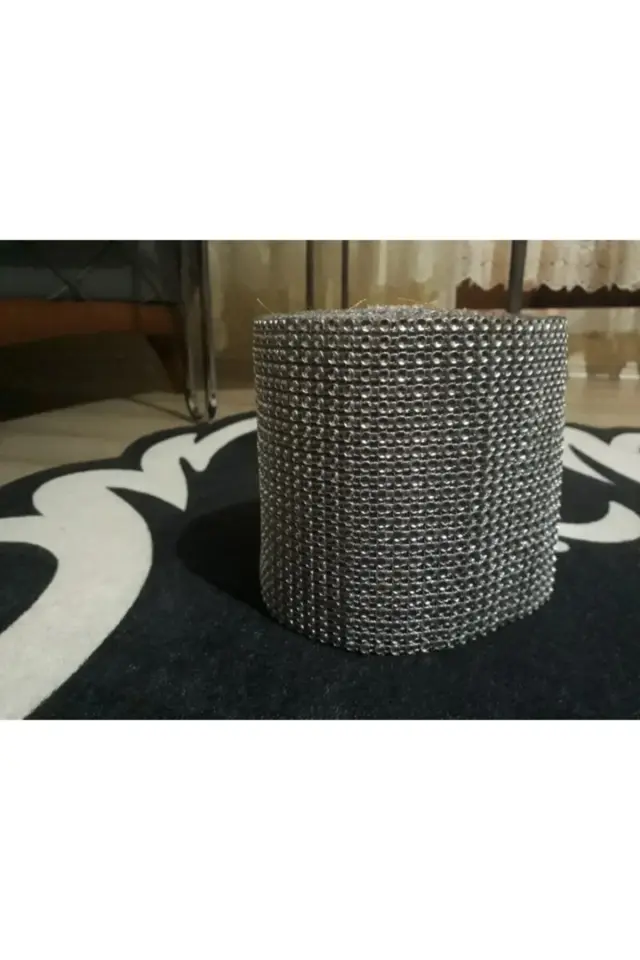 Harika Süs Malzemesi Gofret Tam 1 Top Gümüş Metalik Gri 24 Sıra Taş 24lü Içi Boş Plastik Taş Çeşidi