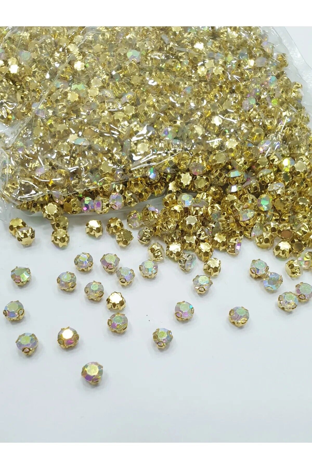 Ss40 ( 7 Mm ) Gold Kasa Janjanlı Cam Beyoğlu Dikme Taş (432 Ad)