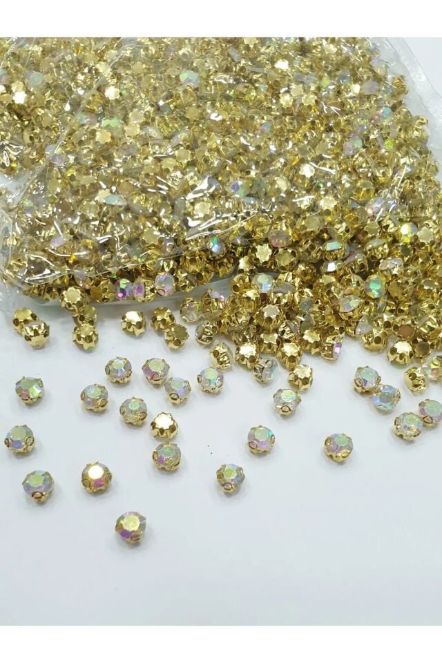 Ss40 ( 7 Mm ) Gold Kasa Janjanlı Cam Beyoğlu Dikme Taş (432 Ad)