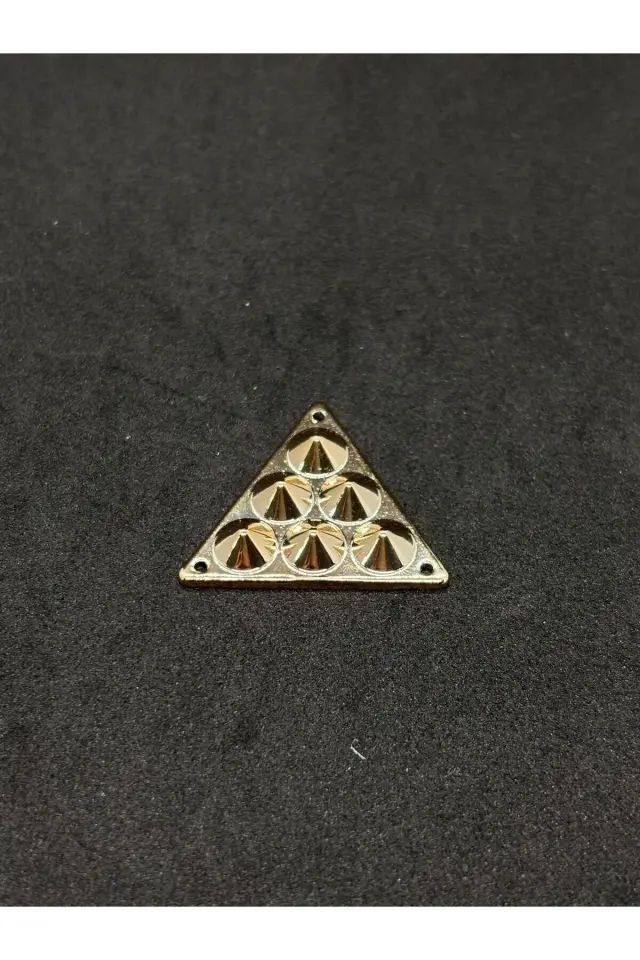 2 Adet Gold Nikel Üçgen Tasarım Unisex Gömlek Yaka Düğmesi(BD04)