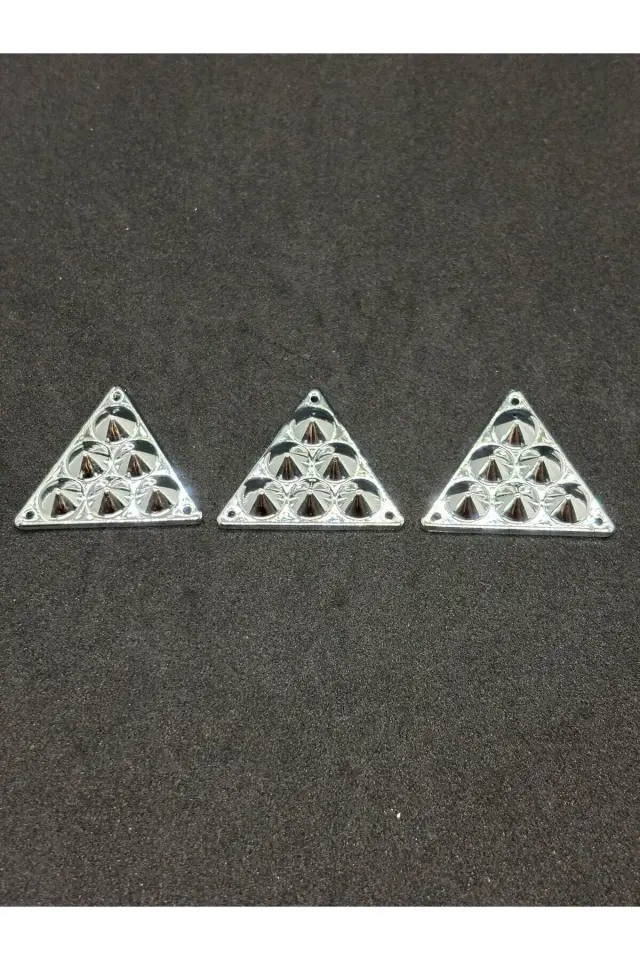 2 Adet Gümüş Nikel Üçgen Tasarım Unisex Gömlek Yaka Düğmesi(BD03)