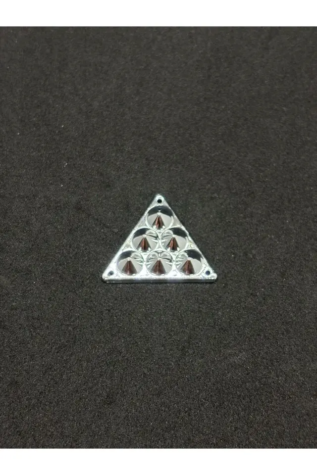 2 Adet Gümüş Nikel Üçgen Tasarım Unisex Gömlek Yaka Düğmesi(BD03)