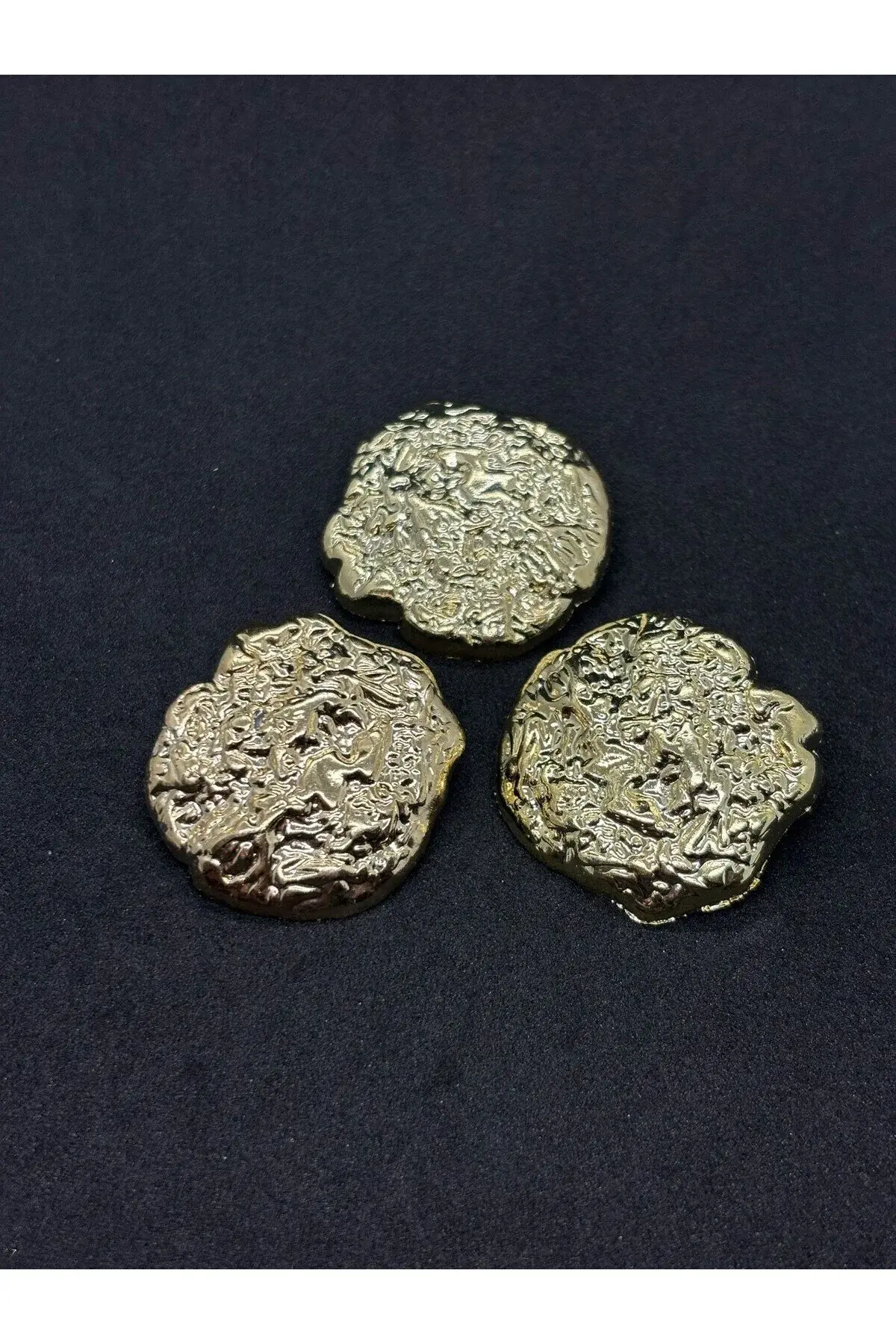 Z.A.R.A Moda Büyük Boy Gold Renk Düğme,Kaban,ceket,yelek,elbise 3 Adet 4 cm(BD02)