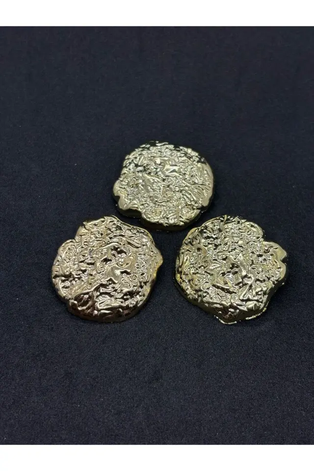 Z.A.R.A Moda Büyük Boy Gold Renk Düğme,Kaban,ceket,yelek,elbise 3 Adet 4 cm(BD02)