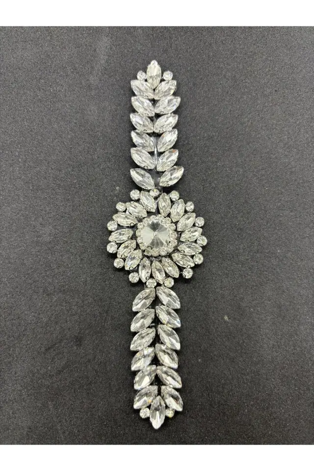 Ütüyle Yapışan Parlak Taşlı Aplik Kristal Taşlı Ayakkabı, Çanta Ve Kıyafet Aksesuarı 14.4x4 cm