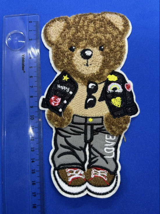 Nakış Arma Şönil Arma Ayı Yama Hayvan Karikatürleri Dikme Arma Rozet Aplik 18*9,5 cm.