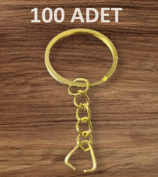 Anahtarlik Halkasi Gold Ezme Anahtarlık Halkası 100 Adet ( Üçgen Uçlu ) 2,5 Cm