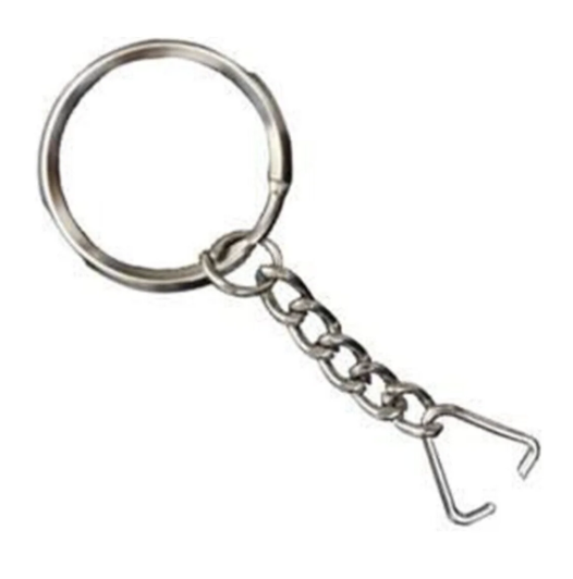 Anahtarlık Halkası Zincirli 50adet Gümüş Rengi