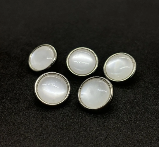 Metal Çerçeveli Sedef Kaplama Düğme 1,5cm. 5 Adet