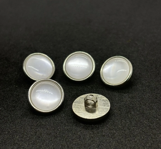 Metal Çerçeveli Sedef Kaplama Düğme 1,5cm. 5 Adet