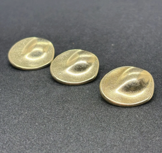 ÖZEL TASARIM GOLD KAPLAMA METAL DÜĞME 2,5 CM 3 ADET