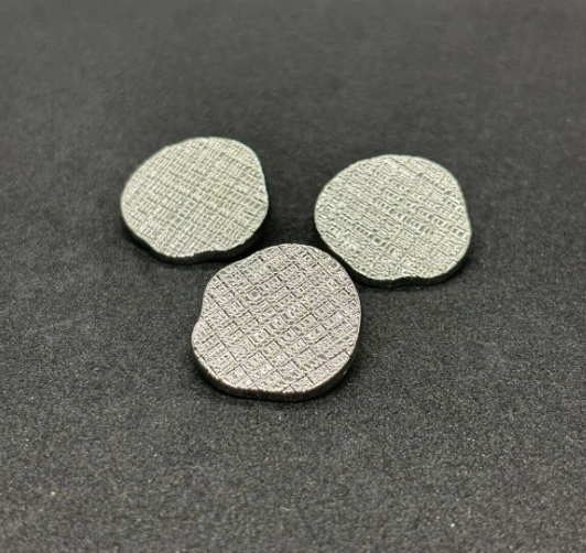 Gümüş Çizgili Kıvrımlı Büyük Daire Düğme Metal Düğme 32 Boy Düğme - 3 Adet