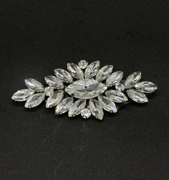 Ütüyle Yapışan Parlak Taşlı Aplik Kristal Taşlı Ayakkabı, Çanta Ve Kıyafet Aksesuarı (9x4,5 cm.)