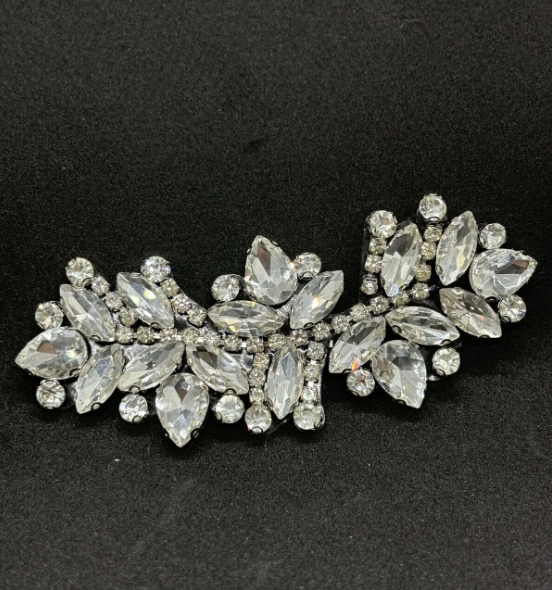 Ütüyle Yapışan Parlak Taşlı Aplik Kristal Taşlı Ayakkabı, Çanta Ve Kıyafet Aksesuarı (10x4 cm.)