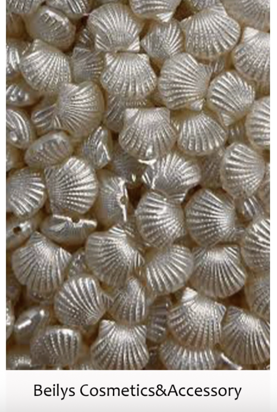 100 Adet Krem Rengi Sedefli Deniz Kabuğu Midye Istiridye Inci Boncuk (12 MM) B:1